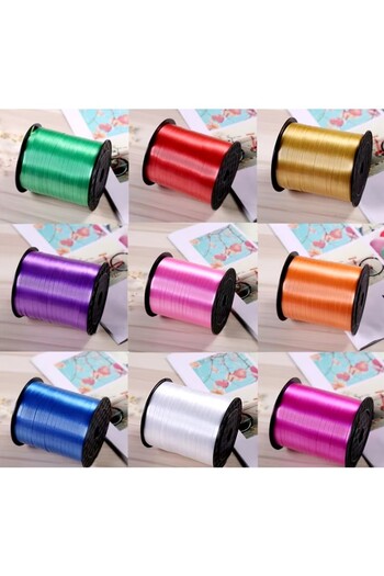 Flippy Raffia Ribbon for Balloons, 200 Meter Roll, Gold