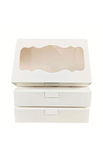Choice 20PCS 25.5x15.3x5.2cm WHITE 10Pcs White Kraft Paper Gift Box Containers With Clear Window-Perfect fo
