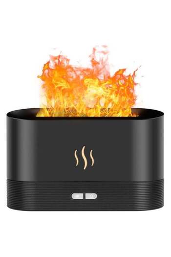 Generic Flame Diffuser Humidifier, Ultra-Silent Cool Mist Air Fire Diffuser, 2 Brightness Night Light & Auto