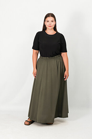 Lanze Cotton Piece Mother Skirt with Elastic Waist