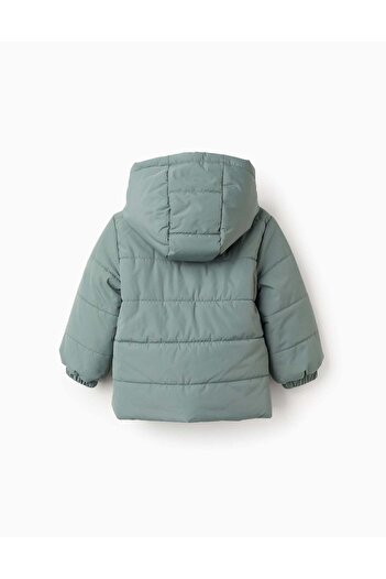 Ziddy Padded Jacket with Hood and Polar Lining for Baby Boys, Aqua Green