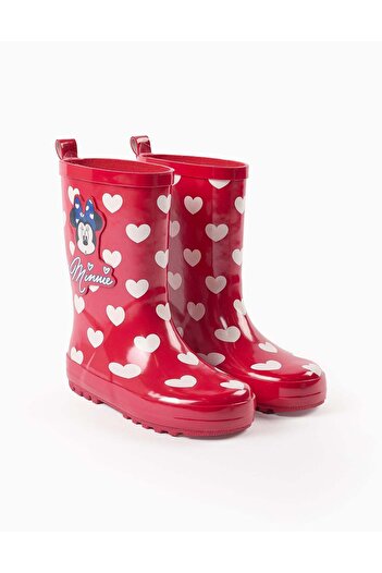 Ziddy Heart Print Wellies for Girls 'Minnie', Red