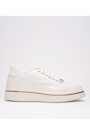 MARCOMEN Men's Lace-Up Leather Casual Shoes White
