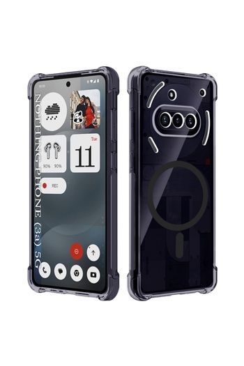 SKYDDAR INNOVATION Case for Nothing Phone (3a), Shockproof MagSafe Silicone Case, Sticker Set, Smoke