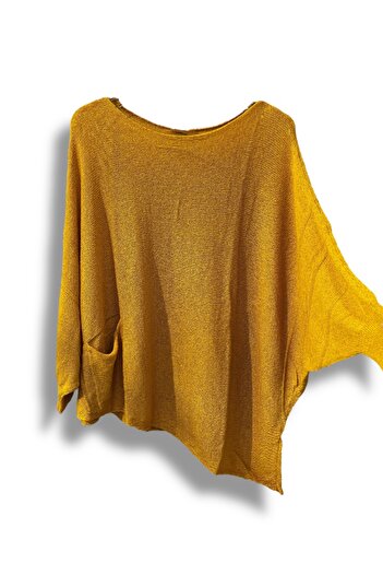 SUMEF Oversized Mercerized Blouse with Pockets |   Comfortable Fit Knitwear in Sizes 38-52