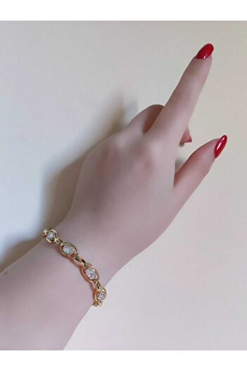 ÜMRANİKA JEWELLERY Halkalı Taş Bileklik - 14K Xuping