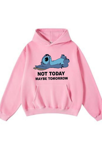 Machetta Unisex Stich Printed Oversize 100% Cotton Hooded Sweatshirt