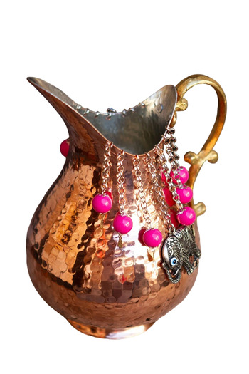 ANTEPSEPETİ Copper Pink Beaded Jug