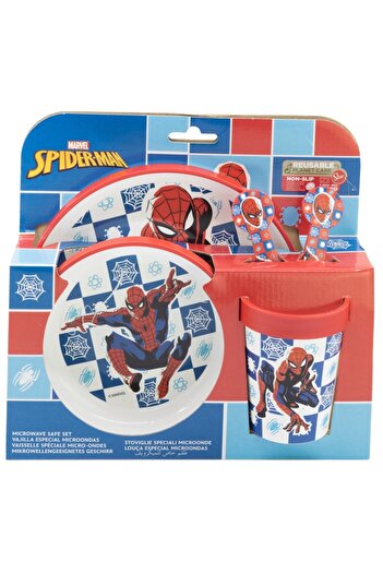 SPIDERMAN 5-piece dinnerware set, non-slip, BPA-free, microwave safe, Arachnid,
