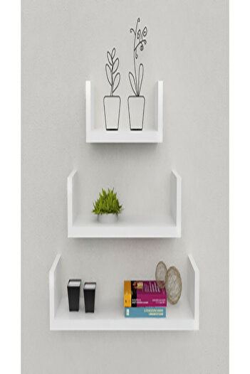 Modern home 3-Piece Wall Mounted Floating Shelves - White