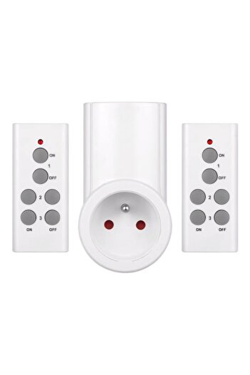 OEM Smart Socket with 2 Remotes, Range up to 30m, IP20, 2300W, Frequency 433.92 MHz, Grounding, Batterie