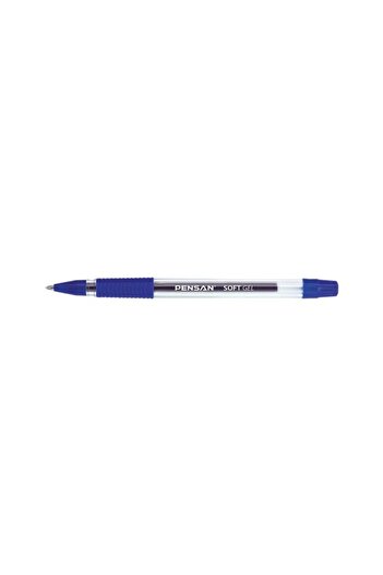 Pensan Pix cu gel, culoare transparentă, material plastic, vârf de 0,7 mm, cerneală albastră