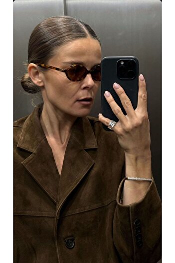 Goldmine Women's Niu Leopard Frame Brown Glass Sunglasses Uv400