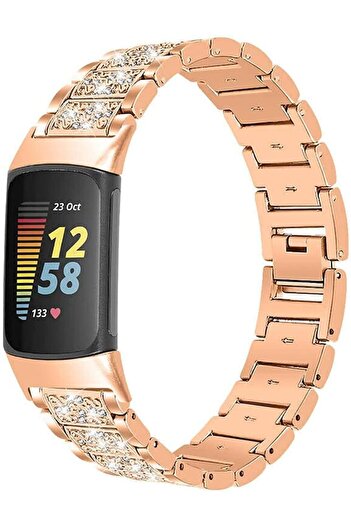 O Ozone Metal Bands Compatible with Fitbit Charge 6 / Charge 5 Smart Watch, Adjustable Stainless Ste