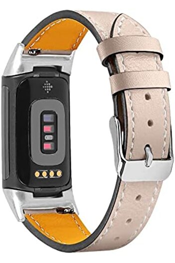 O Ozone Leather Watch Band | Fitbit Charge 5 Smart Watch| Starlight