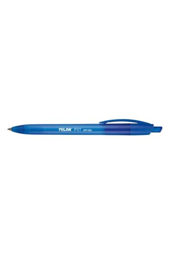 Milan Pix cu gel uscat, culoare transparentă, material plastic, vârf 0,7 mm, cerneală albastră, set 25 buc.