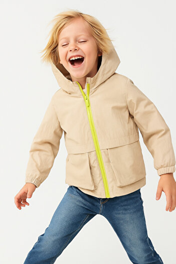 Motebarn Wear Boy's Parachute Hooded Raincoat