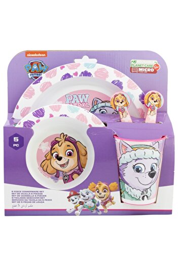 PAW PATROL 5-piece dinnerware set, plastic, BPA-free, multicolor, microwaveable, Paw Patrol