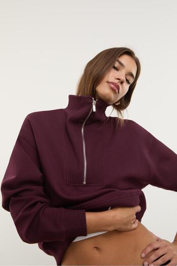 Stradivarius High-neck zip-up sweatshirt