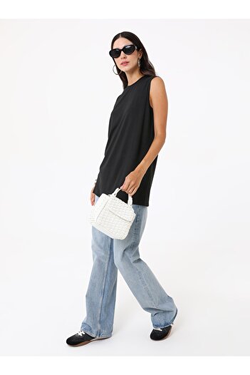Benin Comfortable Fit Long Tunic with Tie Waist - Black -