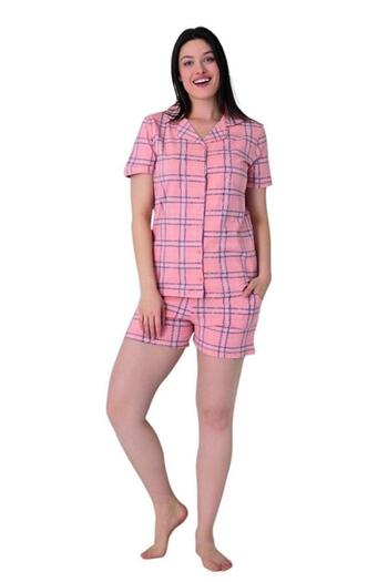 Estiva Checkered Pattern Front Buttoned Shorts Set