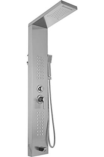 Happybuy Shower Panel Tower System Stainless Steel Multi-Function Shower Panel with Spout Rainfall W