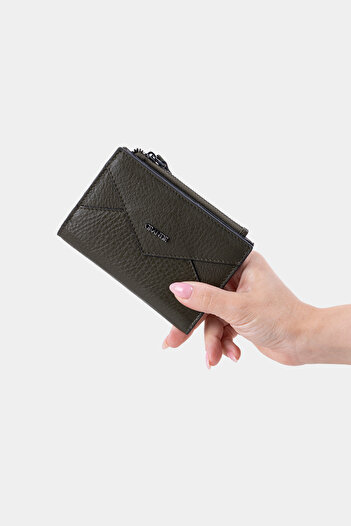 Grande 2827 Genuine Leather Origami Model Women's Wallet Green