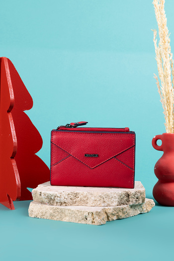 Grande 2827 Genuine Leather Origami Model Women's Wallet Red