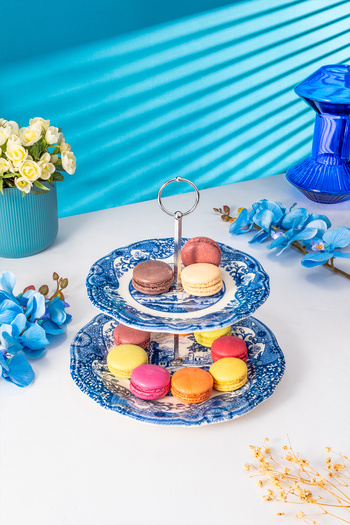 Fecra Vintage Blue 2-Tier Cookie Holder Set