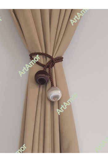ArtAmor 2 Balls Background Tulle Curtain Tie Backs Silk Rope Wrapping Curtain Accessory 1Pc