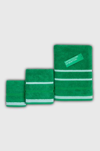 Benetton Home Bath Towel Hand Face Body Green 100% Cotton Set of 3 70X140 cm 50X90 cm 30X50 cm