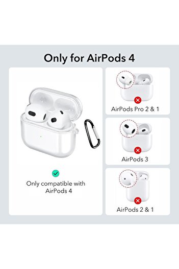 O Ozone for AirPods 4 Case Cover (2024), Clear Soft TPU Anti-drop Full Body Protective Shock-Resista