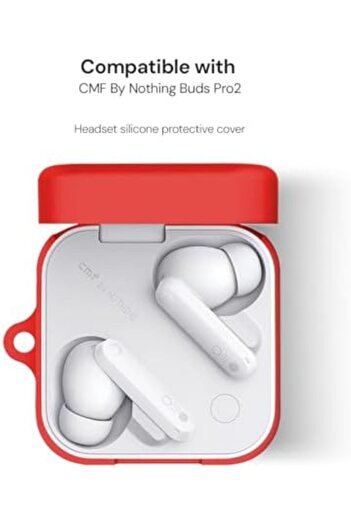 O Ozone Nothing buds Pro 2 Case Cover | Silicone Protective Headphone case - Red
