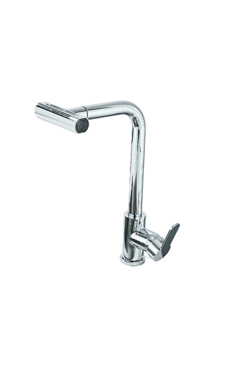 BisDesign Baterie chiuvetă bucătărie, duș extractibil cu efect de ploaie, 4 funcții de debit, finisaj cromat lucios, dimensiune 35 cm