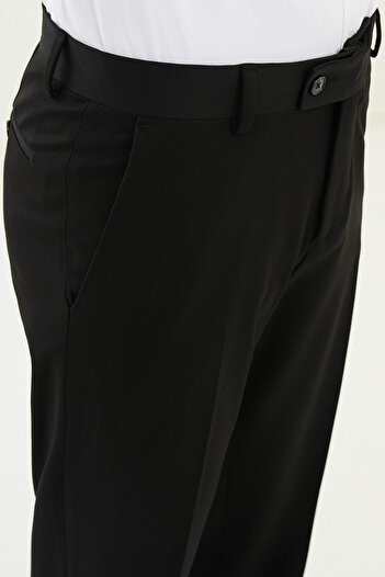 Mcr Straight Slim Fit Classic Wool Men's Trousers Black - 38325.25K