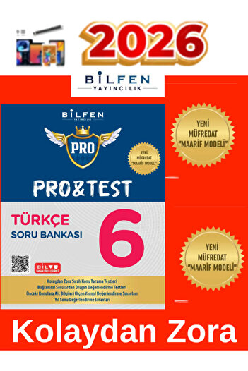 Bilfen Yayıncılık 2026 6.Sınıf Protest Matematik-Türkçe %100 Yeni Maarif Müfredat Soru Bankası+Tablet Kalem