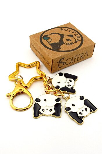 Solfera Cute Pandas Dangle Bag Ornament Charm Keychain Ky045