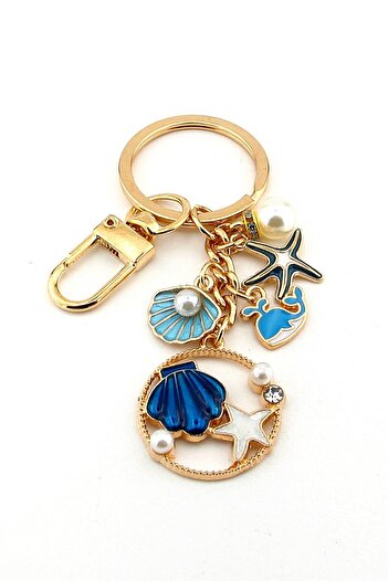 Solfera Beach Seaside Seashell White Star Beach Summer Keychain Bag Ornament Charm Ky013