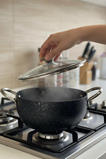 FİTHOME CAST GRANITE STEEL HANDLE DEEP FOOD POT