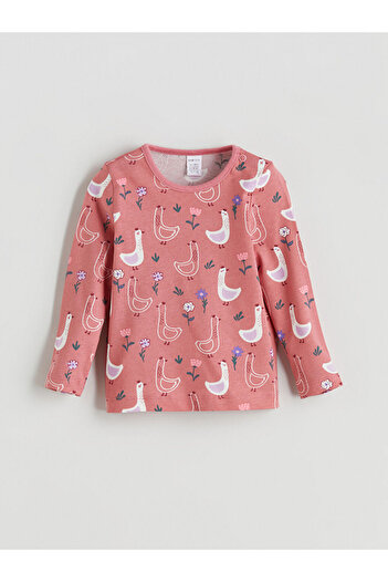 LC Waikiki Crew Neck Printed Baby Girl T-Shirt