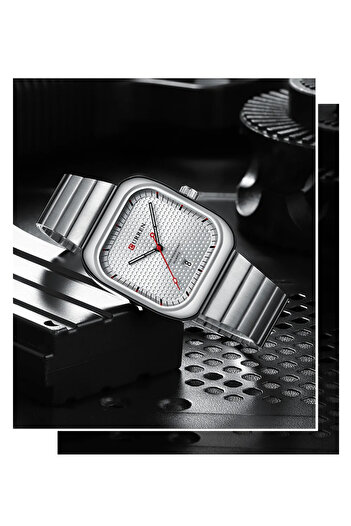 Curren Men's watch, elegant design, Quartz, water resistant, silver metal strap/burnt dial