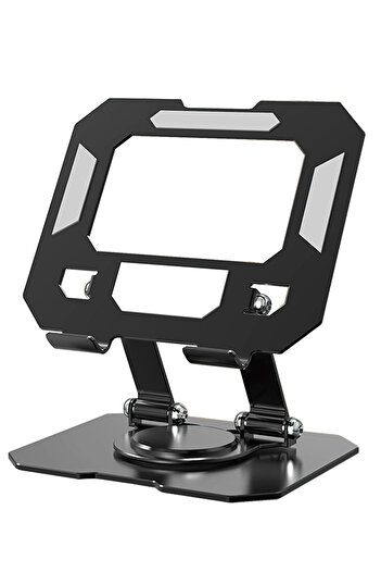 Generic 360° Rotating Adjustable Carbon Steel Tablet Stand Foldable Desktop Tablet Holder with Cooling Vent