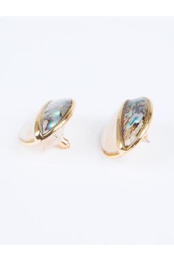 Jimmy Key Mixed Oval Figured Enamel Detailed Earrings