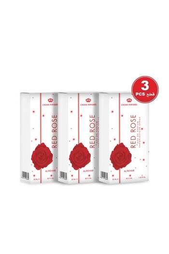 ALREHAB Red Rose Perfume 35ml - 3 Pieces Eau de Parfum - For Women