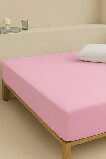 Nart Home Double Cotton Fitted Sheet Pink