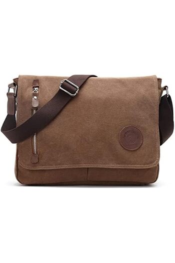 Generic Canvas Messenger Shoulder Bag Satchel Bag, Vintage Canvas Crossbody Bag with Multiple Pocket for Dai
