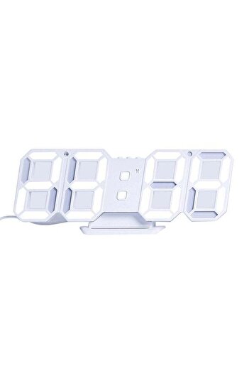 fun zone Generic 3D LED Digital Clock Electronic Table Clock White