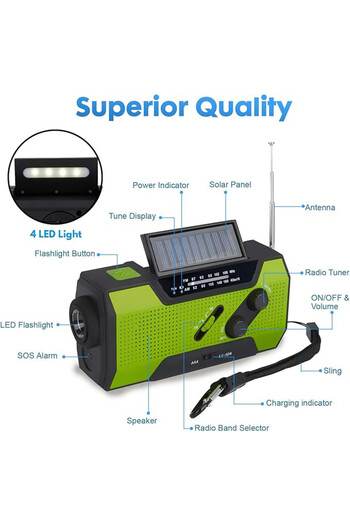 TKOOFN AM/FM multifunctional radio, green 15 x 5x 5 cm
