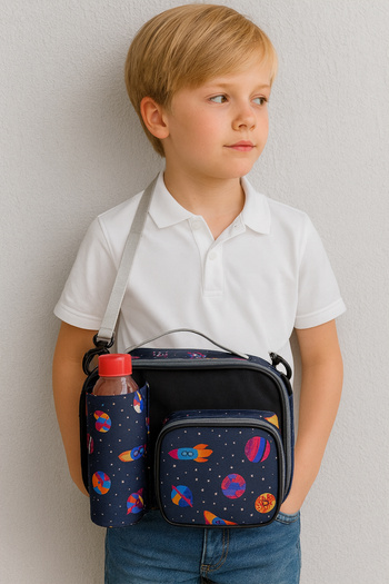BYENS Lunch Box Thermal Insulated Girl Boy Child School Meal Thermal Bag with Thermos and Kindergarten Water Bottle