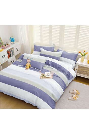 CHIRASO 4 Piece Bedding Set, Satin Cotton Sheet 240x250cm, Duvet Cover 200x230cm, 2 Pillowcases